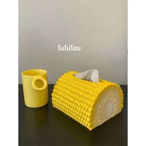 การ์ตูนความคิดสร้างสรรค์ข้าวโพดกล่องกระดาษจําลองข้าวโพดกล่องกระดาษทิชชูห้องนั่งเล่นตกแต่งโต๊ะรับประทานอาหารมัลติฟังก์ชั่ตกแต่งบ้าน