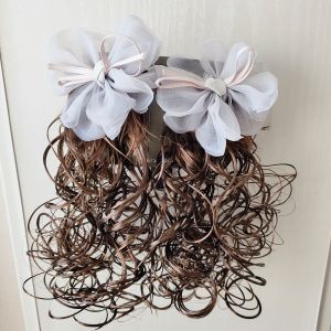 Girls Wig Ponytail Princess Head Accessories Pink Baby Hanfu Chinese Style Baby Clip Child Photo Pair