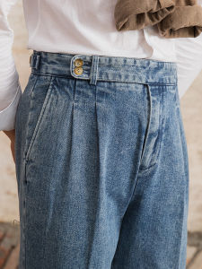 Spring Stylish Nostalgic Versatile High-Waist Straight Denim Pants