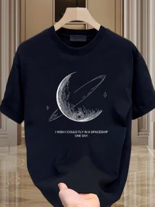 Áo Thun Cotton Cổ Tròn Tay Ngắn in Họa Tiết Mùa Hè Thường Ngày Rộng Rãi Thoải Mái Thoáng Khí Thời Trang Áo Thun Nam