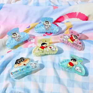 Bandai | Crayon Shin Chan Anime Acrylic Vuốt Tóc Kẹp Thời Trang Cá Mập Kẹp Tạo Kiểu Tóc Nhân Vật Hoạt Hình Cosplay Chống Đỡ Cho Mọi Lứa Tuổi