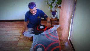 Kasur Karpet Lantai Motif Bunga Isi Busa Kuning 200x150cm LP