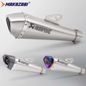 51mm Motorcycle Exhaust Muffler Canister Power Pipe With DB killer Stainless Steel For R1 R3 R6 Nmax Tmax CBR300 500 Z400 MT07 QJmoto CFmoto 800mt 650NK 450sr 400NK etc