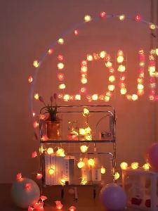 20LED Rose Flower Light String Battery Operated Christmas Holiday Fairy Lights Atmosphere Mothers Day Wedding Garland Lamp