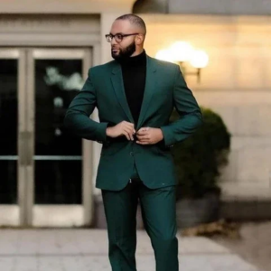 Slim Men Suit Two Pieces Four Seasons Fashion Notch Lapel Single Breasted Jacket Pants Outfits Business Causal Wedding Suits Set