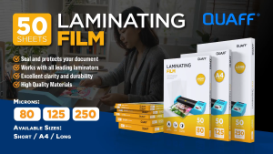 PP Supplies - QUAFF Laminating Film 80/125/250 Mic Short | A4 | Long (50pcs/pack)