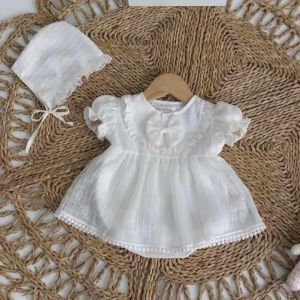 BD150 Body váy công chúa ren hoa trắng RIOKIDS đầm bé gái sơ sinh đầy tháng thôi nôi