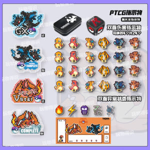 Bộ Đồ Chỉ Định Sát Thương PTCG Pixel Flamethrower Tấm Lõm Xúc Xắc Thẻ Pokemon Phụ Kiện Chơi Game