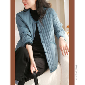 Couples Quilted Stripe Thick Coat