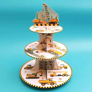 ชั้นวางคัพเค้ก 3 ชั้น ลายการ์ตูน 3D สำหรับปาร์ตี้ วันเกิด งานฉลอง ชั้นวางขนม