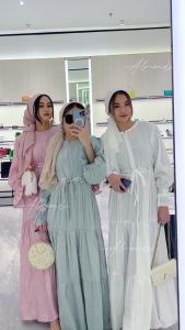 TERBARU BEST SELLER MAGHIRA LONG DRESS GAMIS BAHAN SHIMMER SIZE L XL XLL SILK MIX PAYET KONDANGAN PESTA BRIDESMAID COD