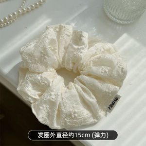 Khăn Tròn in Họa Tiết Màu Trắng Sữa Hàn Quốc Dành Cho Nữ 2025 Mới Ngọt Ngào Dây Buộc Tóc Tròn Phụ Kiện Tóc Thời Trang