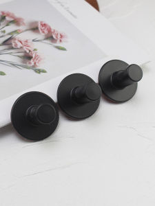 Black 3M Adhesive Hooks Weight Capacity 3kg Bathroom Wall Mounted Retro No Drilling Required Zinc Alloy Storage Organizer