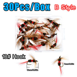 Handmade Feather Fly Fishing Lures Set With Storage Box Artificial Insect Fly Hooks For Trout Perch Freshwater Fishing Tackle