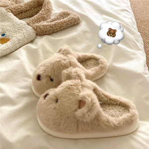 Dép Bông Lông Gấu Dễ Thương Ấm Áp Mùa Đông Cho Nữ Dép Lông Gấu Có Đế EVA Dép Lười Đi Trong Nhà Dép Lông Gấu Có Khóa Kéo