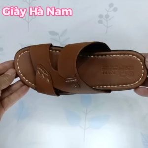 Dép Nam Quai Ngang TiTi ĐÔ Da Bò Thật Cao Cấp DNA2219