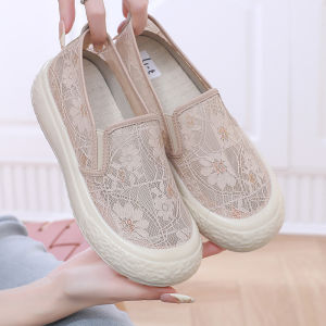 รองเท้าลําลองสตรีจาก JIFANPAUL/Gifan Paul ส้นแบนตาข่าย Sole Breathable SLIP-ON รองเท้านิ้วเท้ารอบเพื่อความสบายและสไตล์