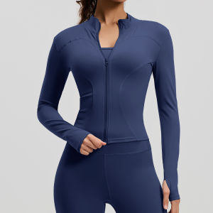 Womens Slim-Fit Breathable Yoga Jacket Long Sleeve Running Top Fitness Exercise Active Wear