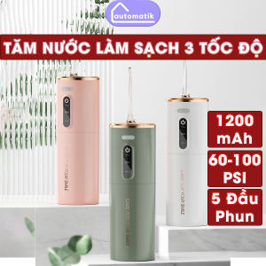 Máy Tăm Nước Mini Du Lịch Gắn Vòi Nhỏ Gọn Automatik Gia Đình Cầm Tay Trẻ Em Cho Bé Chính Hãng Niềng Răng Không Dây Bỏ Túi Vệ Sinh Răng