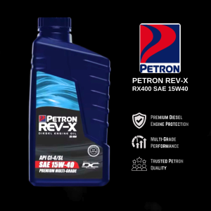 Petron Rev-X RX400 Premium Multi-Grade Diesel Engine Oil SAE 15W40 (1 BOX - 12 pcs 1 Liter Pet Bottles)