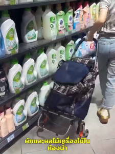 🌻อเนกประสงค์🌻 รถเข็นจ่ายตลาด รถเข็นพับได้ รถเข็น รถตะกร้าเข็นของ รถขนของ แบบนั่งบน รถเข็นพร้อมถุงผ้า ผ้าอ็อกซ์ฟอร์ดหนา