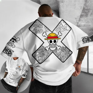 One Piece Mens T-shirt Summer Monkey D. Luffy Classic Anime Autumn Boy Childrens Short-sleeved Trendy Parent-child Outfit