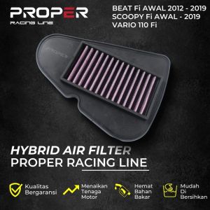 Filter Udara New Beat Deluxe Genio 2020 New Scoopy 2021 PROPER RACING LINE Hybrid Air Filter Motor