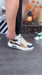 รองเท้าผ้าใบผู้ชาย อัปเปอร์ทำจากผ้าตาข่าย ระบายอากาศได้และเป็นแฟชั่น พื้นรองเท้าทนทานต่อการสึกหรอ แมทกับชุดไหนก็ได้