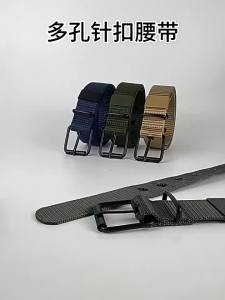 New Porous Pin Buckle Canvas Belts Mens Fashion Versatile Belt Student Youth Military Training Extended Denim Designer Belt