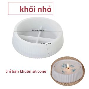 Khuôn Silicon Bê Tông Sọc Lưu Trữ Bát Hình Tròn Thủ Công Khuôn Mẫu Cho Nến Thơm Bình Lọ Hoa Tự Làm Thủ Công Dụng Cụ Làm