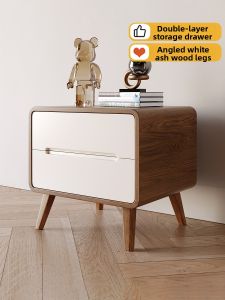 Simplistic Modern Storage Bedside Table 2 Drawers