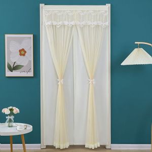 Door Curtain门帘夏季防蚊蝇隔冷气家用卧室厨房卫生间隔断帘双层不透防隐私帘免打孔