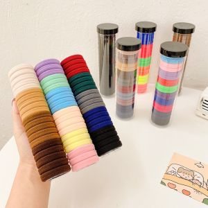 Set 20 Chun Buộc Tóc Nhiều Màu Dây buộc tóc ống trơn kèm ống đựng trong suốt