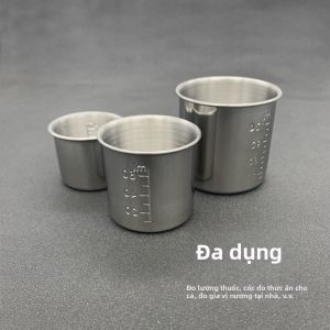 MINGRENBANG | Cốc Đo Nấu Ăn 304 Thép Không Gỉ Không Tay Cầm Có Đánh Dấu