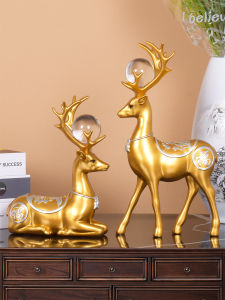American Bring In Wealth and Treasure Deer Decoration Living Room Entrance TV Wine Cabinet Modern Minimalist Entry Luxury Home New House Gift Decorations