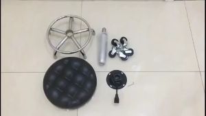 HongKong60 เก้าอี้กลม 360 องศา, มีล้อ ขอบสแตนเลส สามารถปรับโชคได้ และหมุนได้