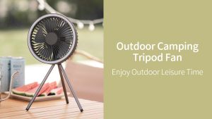 Tripod Desk Fan/Ceiling Fan/Pendant Lamp 3 In 1 3 Gears Timing Long Battery Life for Travel Car Seat Camping and Bedroom