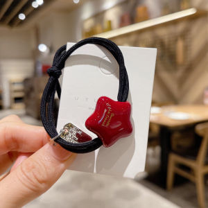 Deep Red Star Hair Ties & Dongdaemun Fashionable Hair Accessories