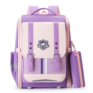 Grades 3 to 6 Schoolbag Boy Spine Protection Burden Reduction Durable Primary School Student with Pencil Case Kids Backpack Good-looking Female