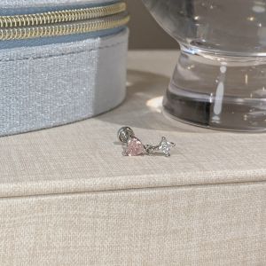 Duducouple Titanium Steel Heart Shaped Earrings Womens Non-Removable Ear Cuff Cool And Stylish Design Ear Bone Studs