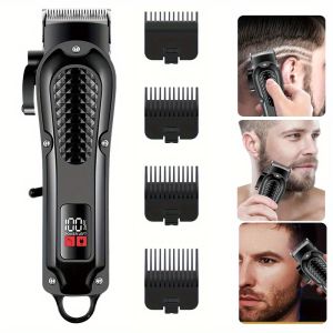 Professional mens hair trimmer with LED display rechargeable lithium battery USB charging wireless trimmer suitable for trimmi