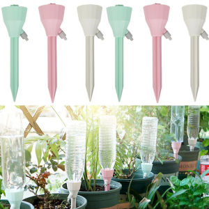 Self Watering Spikes Auto Plant Watering Devices for Outdoor Pots with Adjustable Drip Valve Vacation Plant Watering System