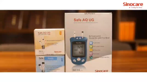 Sinocare Safe AQ UG mg/dL Blood Glucose & Uric Acid Meter or Glucose/ Uric Strips for Diabetics Gout Glucose Meter Multi-package