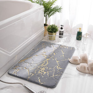 Marble Bathroom Rugs Nonslip Black Gold Bathroom Mats Soft Rabbit Fur Bath Mats for Bathroom Floor Mats Carpet коврик для ванной
