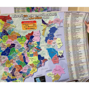 Bản Đồ Tỉnh LÂM ĐỒNG Mới 124 Phường Xã 2025 Size A1 và A2