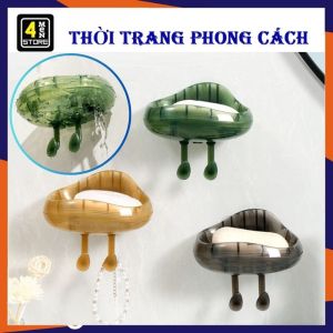 Khay Để Xà Phòng Nhà Tắm Hình Đám Mây Kèm Móc Treo Đồ Và Khe Thoát Nước Dán Tường - Kệ Xà Bông Dán Tường Để Đồ Đa Dạn - Giá Để Xà Bông Miếng Rửa Chén Kiểu Mới - Khay Xà Phòng
