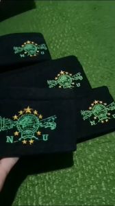 PECI KOPIAH SONGKOK NU BORDIR MOTIF LOGO NAHDATUL ULAMA HIJAU TINGGI 9 MURAH BERKUALITAS - Peci Pria