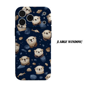 Watercolor Otter Print Phone Case for iPhone 18 17 16 15 14 13 12 11 Air Pro Max Plus Double-layer Cover