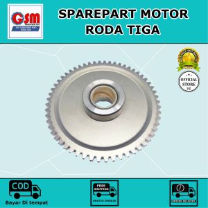GSM GEAR STATER - GIGI STATER NO.3 57T / STARTING MOTOR GEAR ASSY 57T (VIAR) (GS 69B) sparepart motor roda tiga