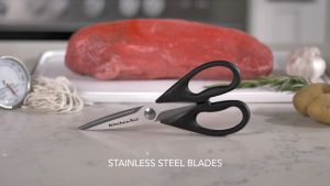 KitchenAid Utility Shears with Cover (BLACK) Stainless Steel Durable Sharp Blades - Kitchen Aid